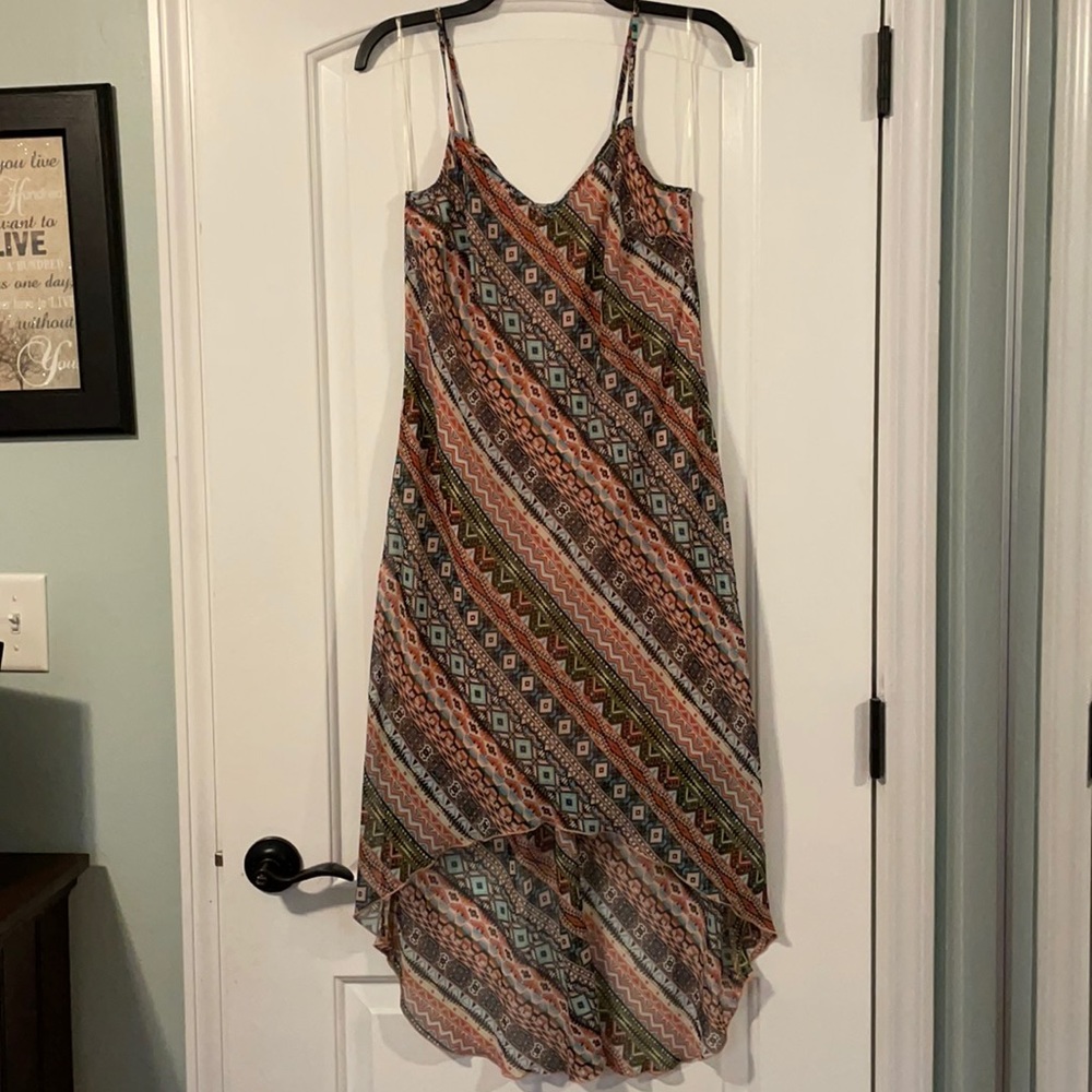 Patterned high low dress